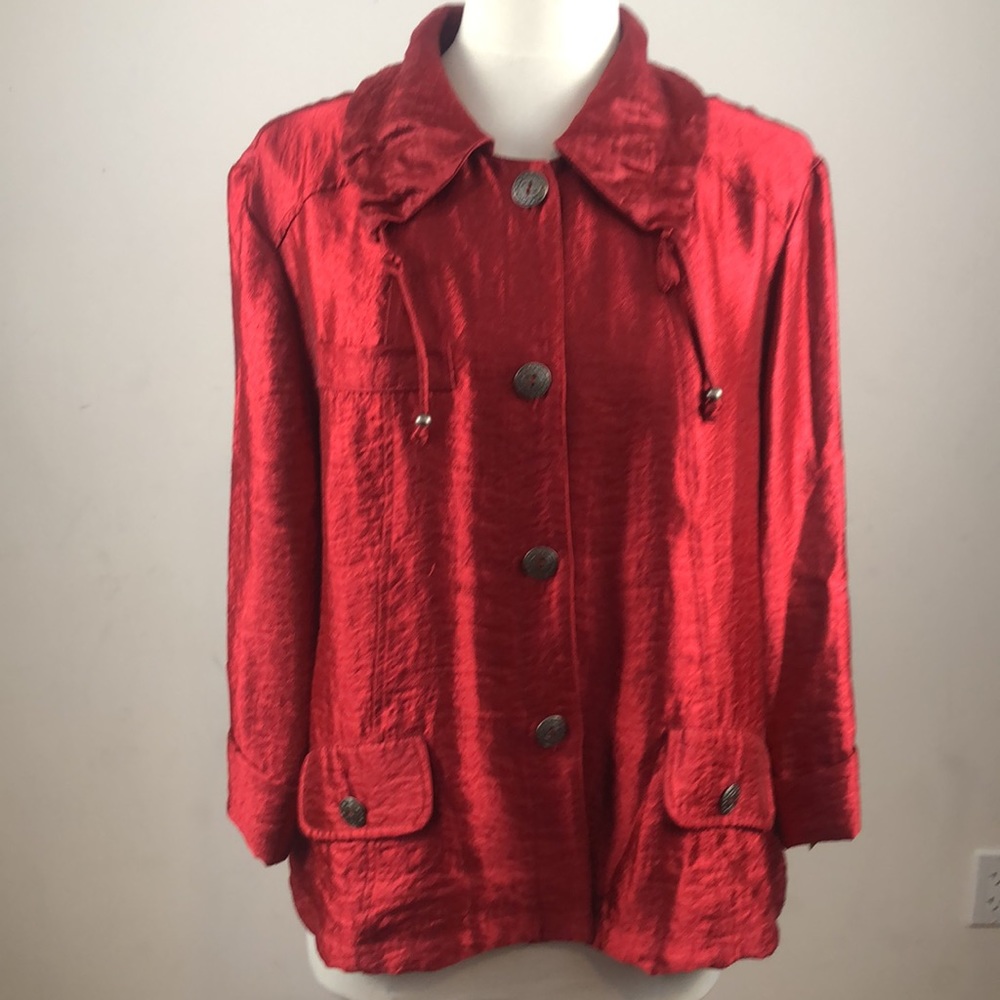 Ruby Rd Brand, Red, Button Down, Lightweight Jack… - image 3